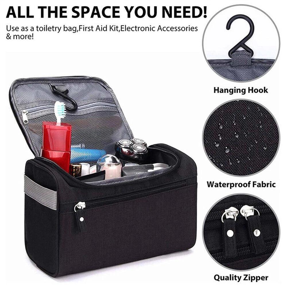 Mens Hanging Travel Toiletry Wash Storage Shaving Makeup Case Cosmetic Bags - Image 4