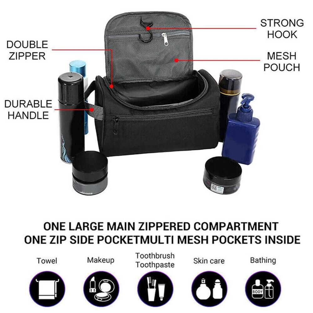 Mens Hanging Travel Toiletry Wash Storage Shaving Makeup Case Cosmetic Bags - Image 5