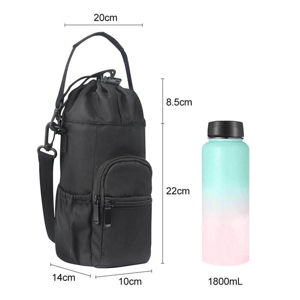 Portable Water Bottle Carrier Insulated Cup Cover Bag Holder Pouch w/ Strap - Image 2