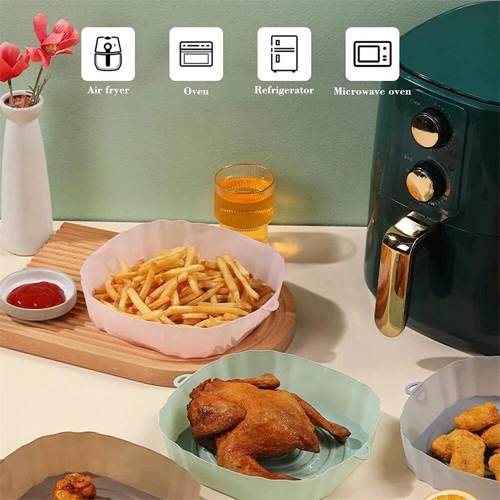 Square Air Fryer Air Fryer Silicone Pot Basket Liner Non Stick Baking Tray - Image 4