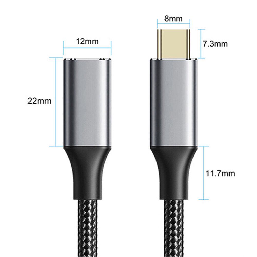 USB 3.1 Type C USB C Extension Cable Male to Female Extender Charging Cord - Image 2