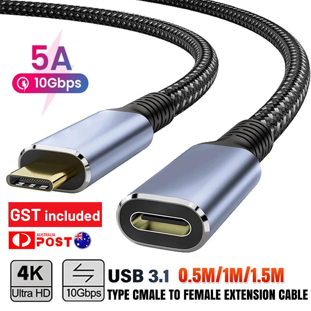 USB 3.1 Type C USB C Extension Cable Male to Female Extender Charging Cord