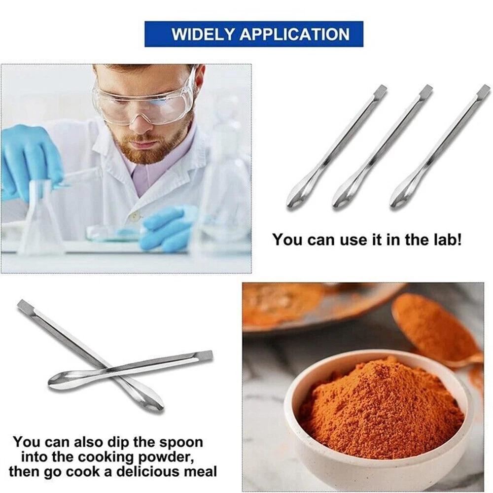 Stainless Steel Spoon Lab Spatula Scoop Laboratory Tiny Sampling Spoons - Image 4
