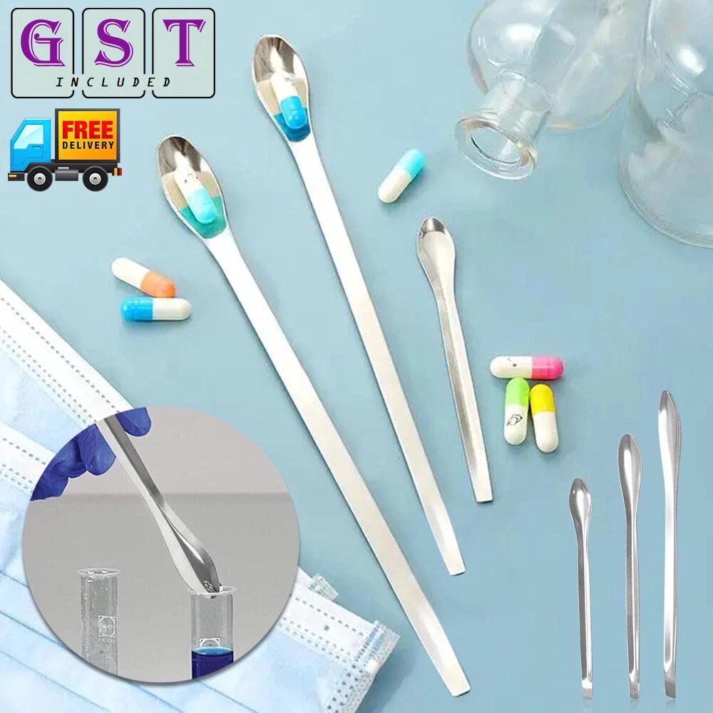 Stainless Steel Spoon Lab Spatula Scoop Laboratory Tiny Sampling Spoons