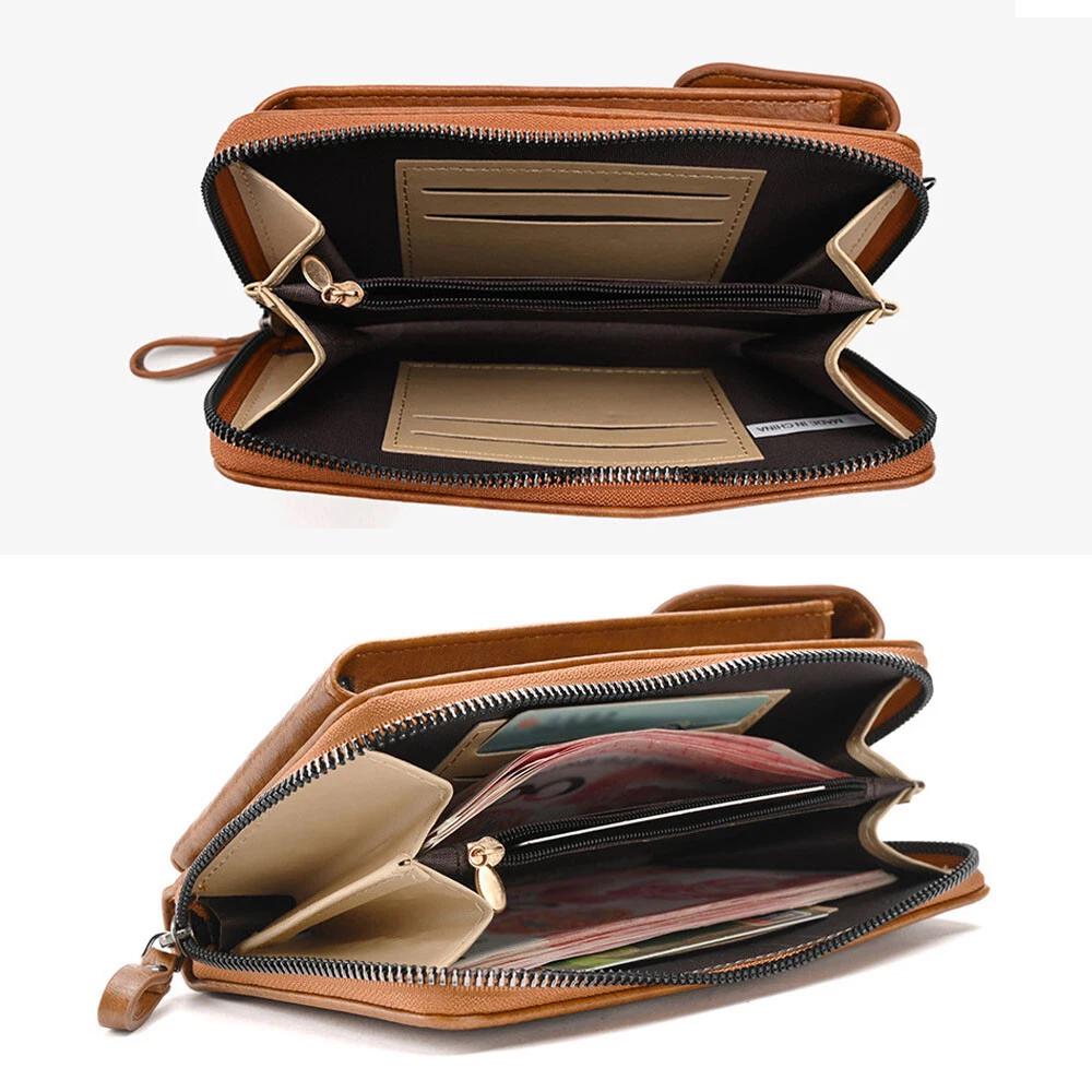 PU Leather Women Pouch Bag Mobile Phone Bag Crossbody Shoulder Purse Wallet - Image 6