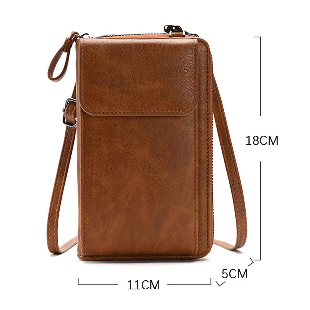 PU Leather Women Pouch Bag Mobile Phone Bag Crossbody Shoulder Purse Wallet - Image 2