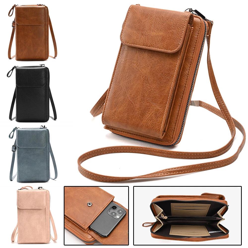 PU Leather Women Pouch Bag Mobile Phone Bag Crossbody Shoulder Purse Wallet - Image 3