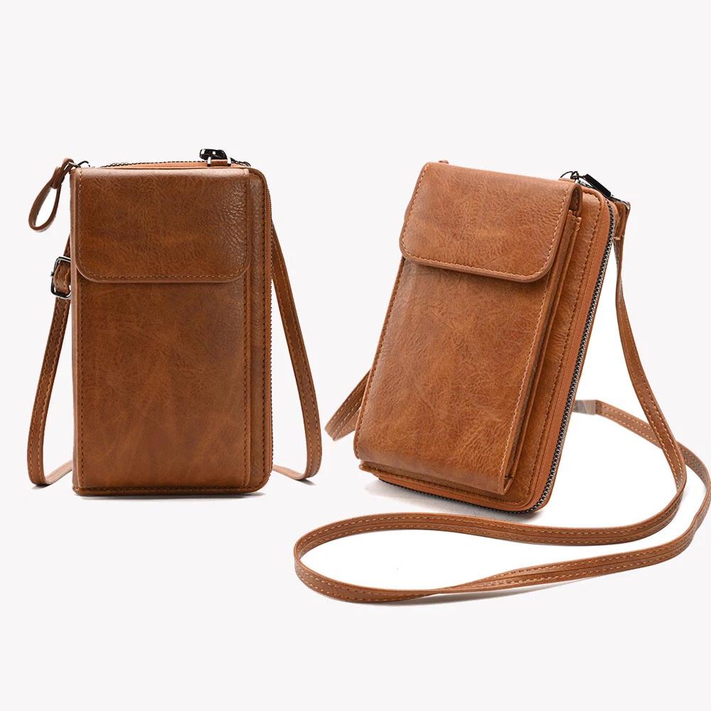 PU Leather Women Pouch Bag Mobile Phone Bag Crossbody Shoulder Purse Wallet - Image 7