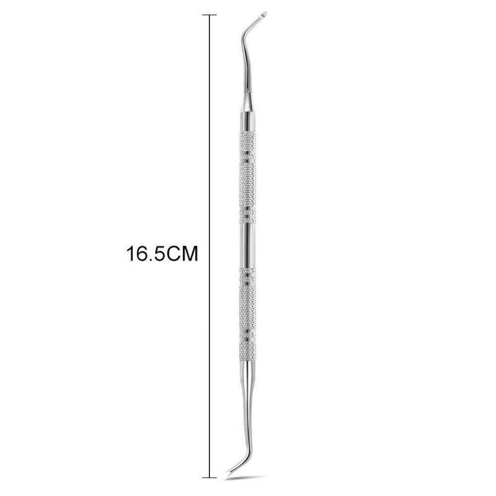 Stainless Steel Cuticle Nail Pusher Lifter Double Ended Nail Art Pedicure - Image 3