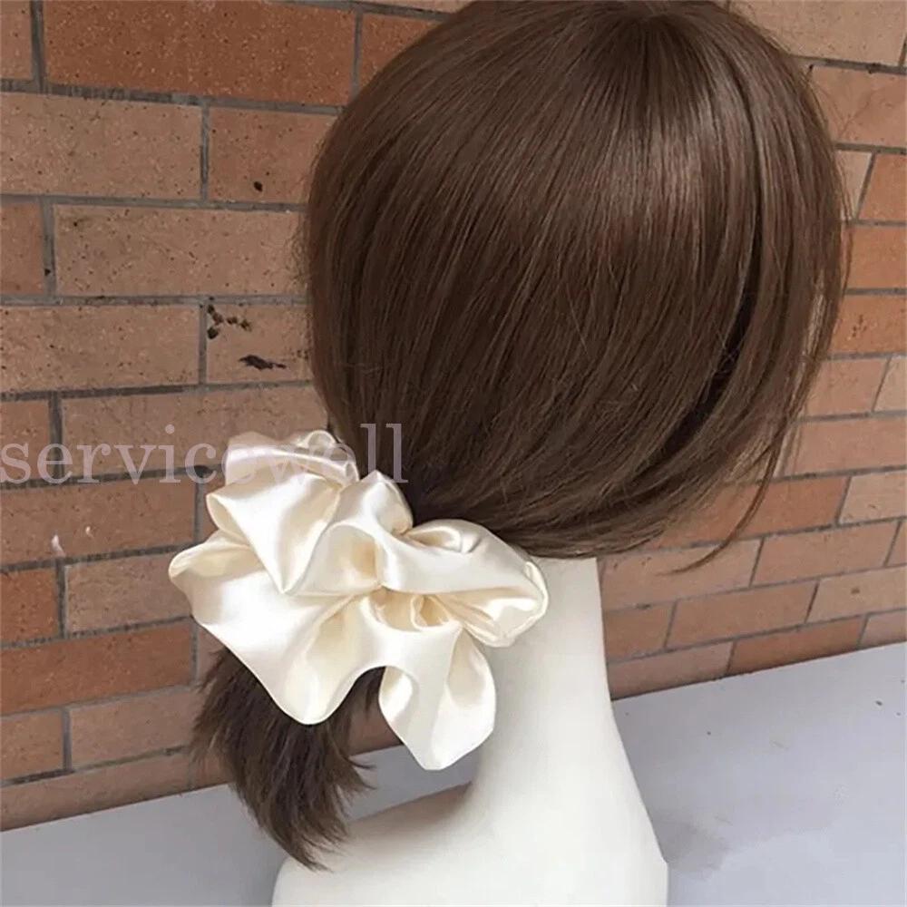 Large Scrunchies Silk Satin Elastic Hair Bands Rope Tie Ponytail Accessory - Image 5