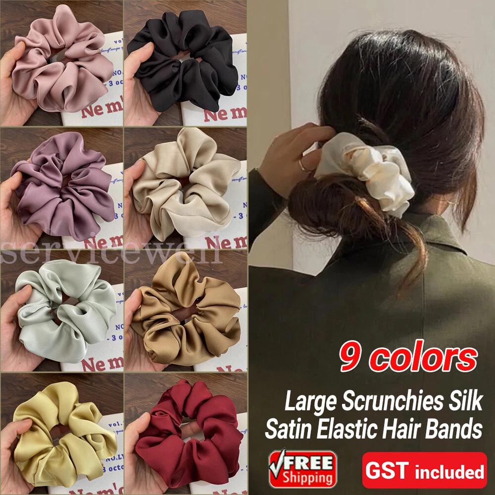 Large Scrunchies Silk Satin Elastic Hair Bands Rope Tie Ponytail Accessory