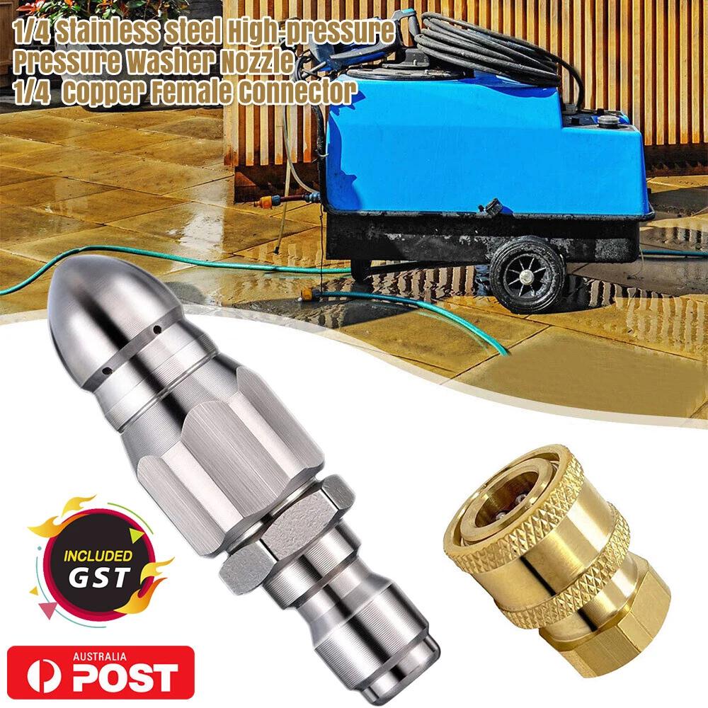 1/4'' Drain Nozzle Pressure Washer Sewer Pipe Cleaning Jetter QR Hose Tool Drain