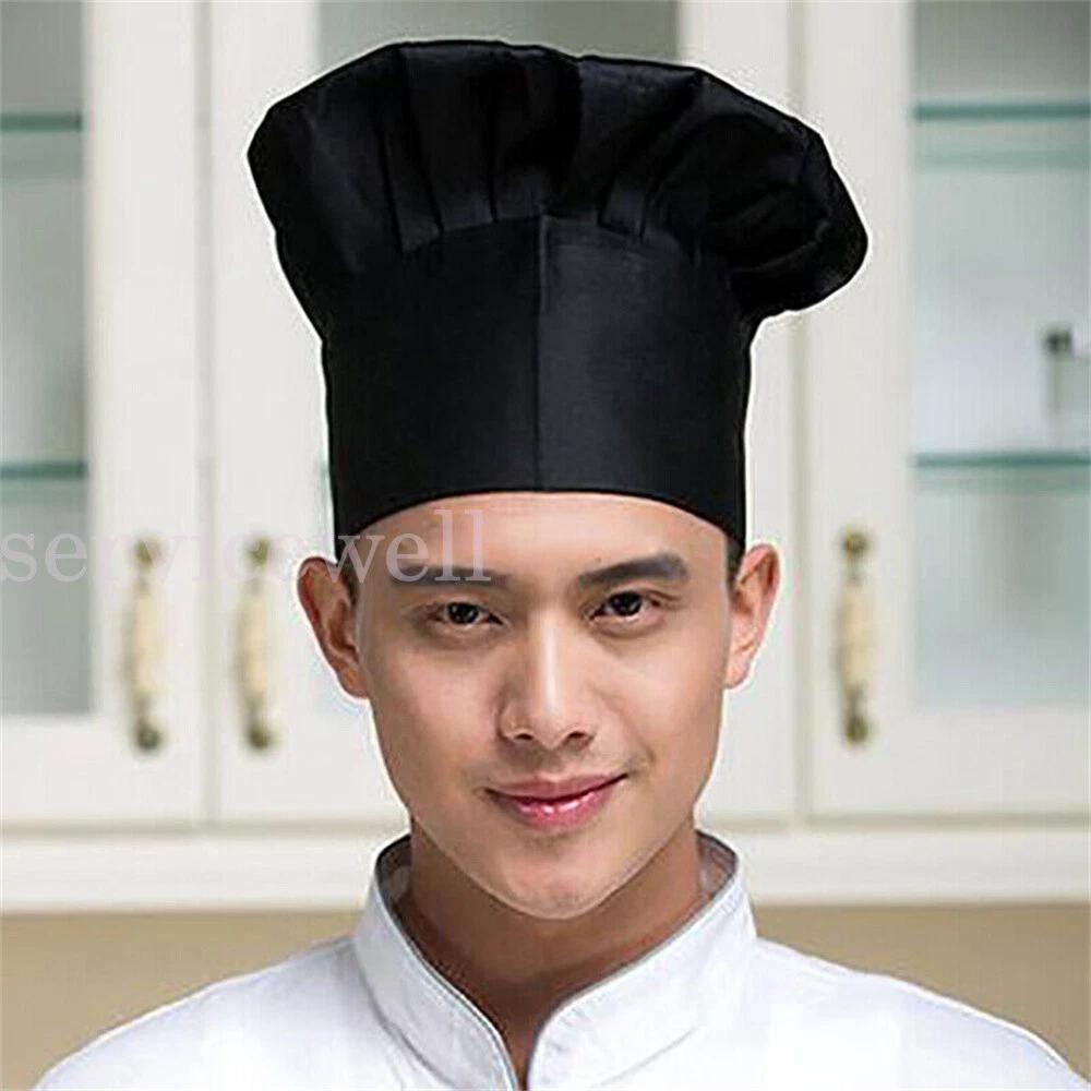 Chef Cook Adjustable Soft Comfy Cap Elastic Kitchen Baker Quality 22cm Hat - Image 4