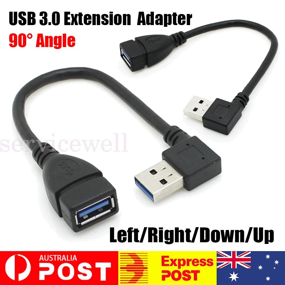 USB 3.0 5Gbps 90 Degree Extension Cable L Male to Female Adapter
