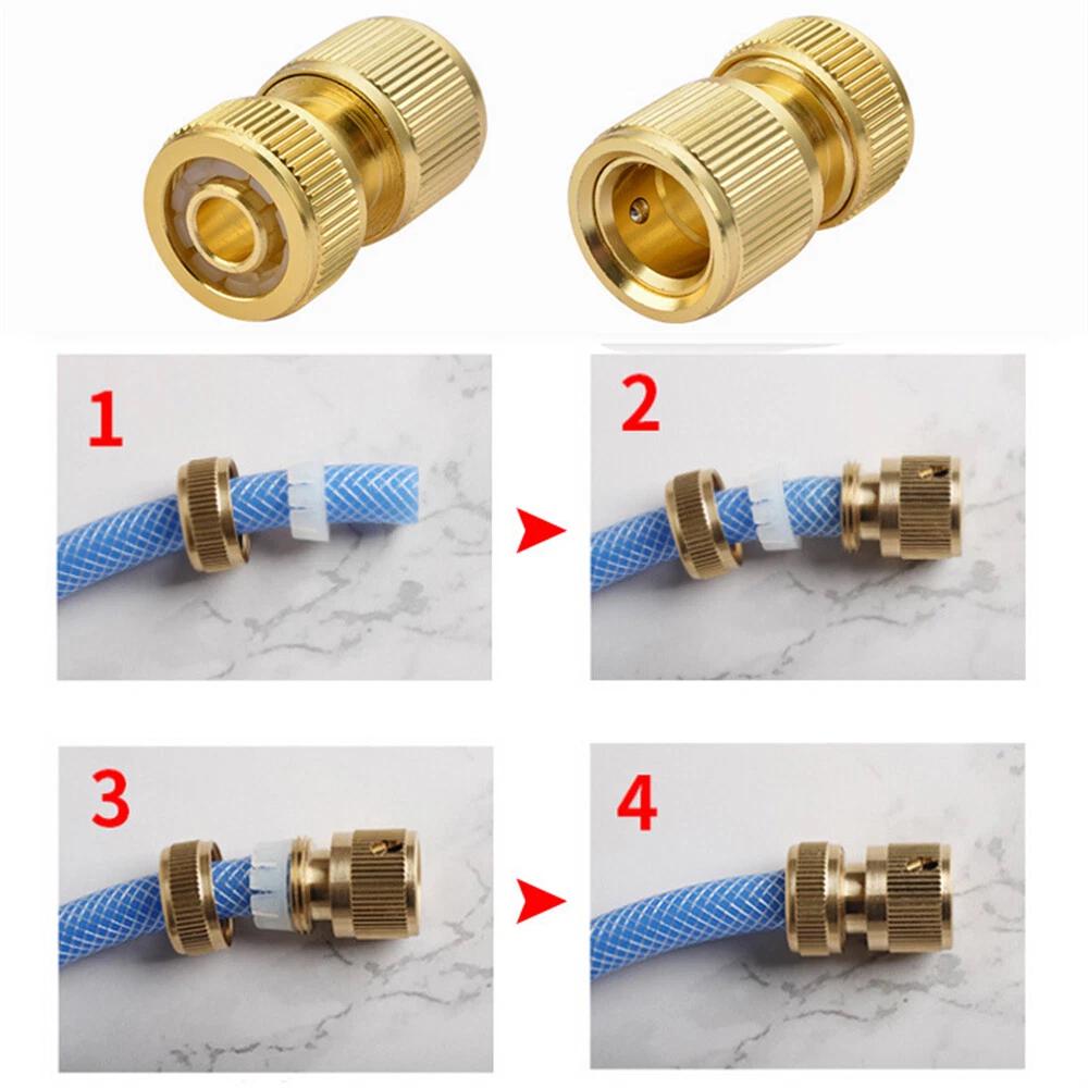 Brass Garden Hose Fittings Lawn Water Pipe Connector Tap Adaptor 1/2 AU - Image 3