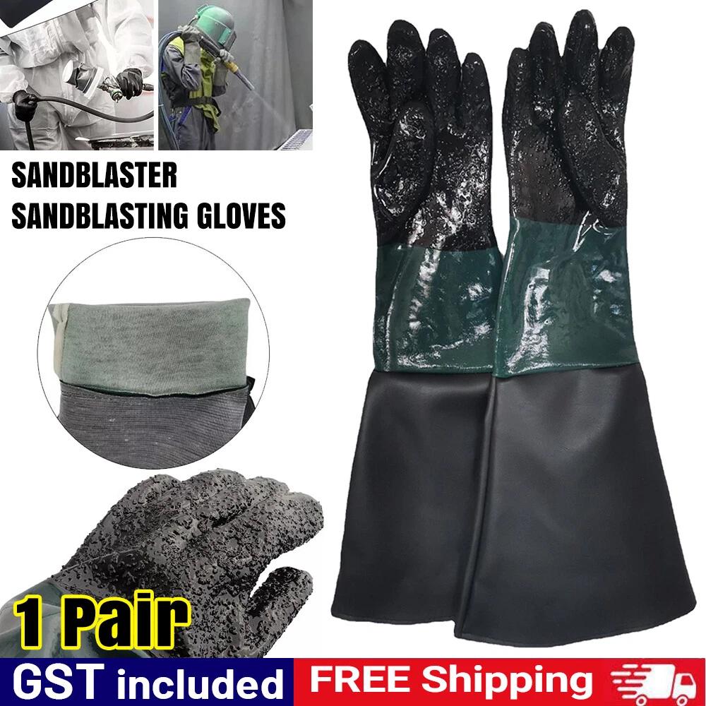 1 Pair Sandblaster Sandblasting Gloves for Sand Blasting Cabinet Sandblast Glove