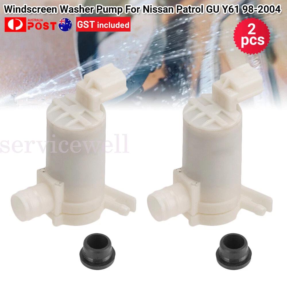 1 Pair Windscreen Washer Pump Motor Front Rear For Nissan Patrol GU Y61 98-04