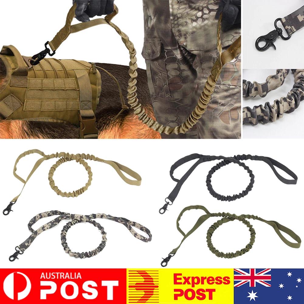 Training Military Tactical Dog Leash Release Elastic Adjustable Leads Belt AU
