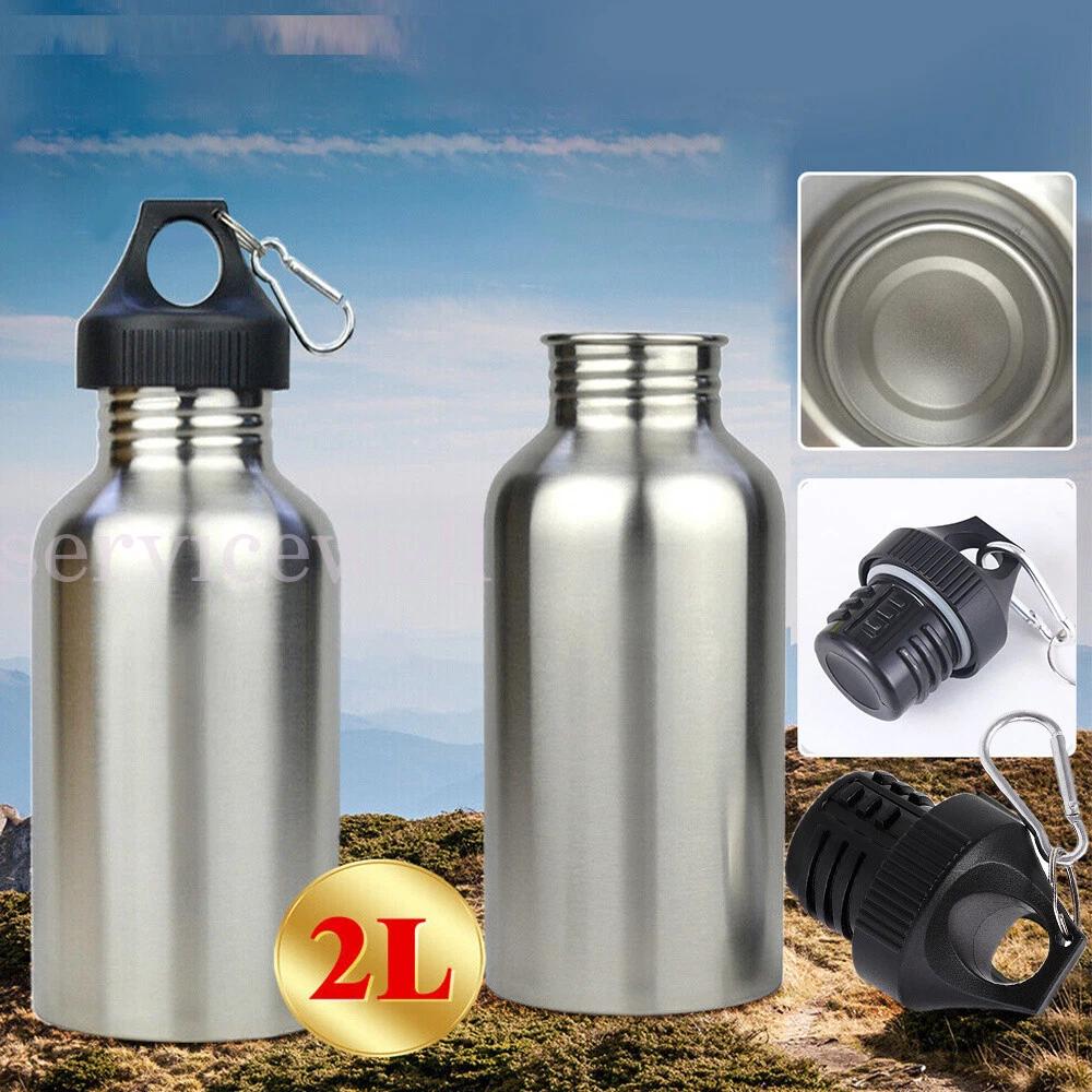 2000ml Stainless Steel Large Mouth Water Drink Big Bottle Kettle Cycling Sport - Image 5