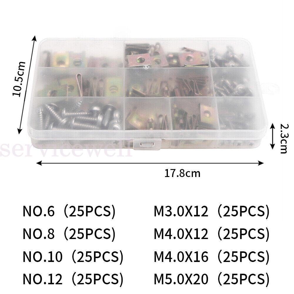 200PCS Stainless Steel U Nuts Bolt Speed Clips Panel Trim Automotive Nut Screws - Image 4