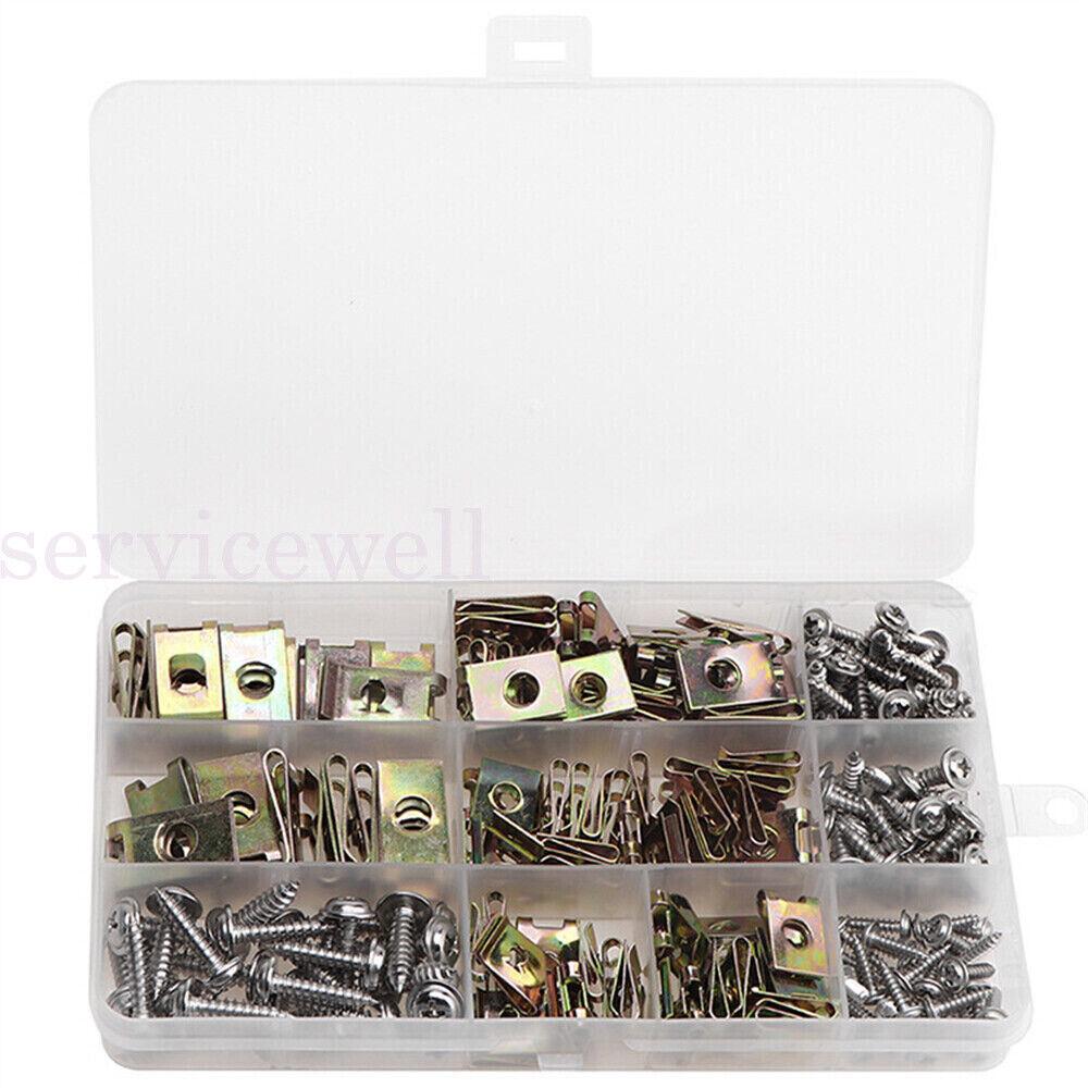 200PCS Stainless Steel U Nuts Bolt Speed Clips Panel Trim Automotive Nut Screws - Image 2