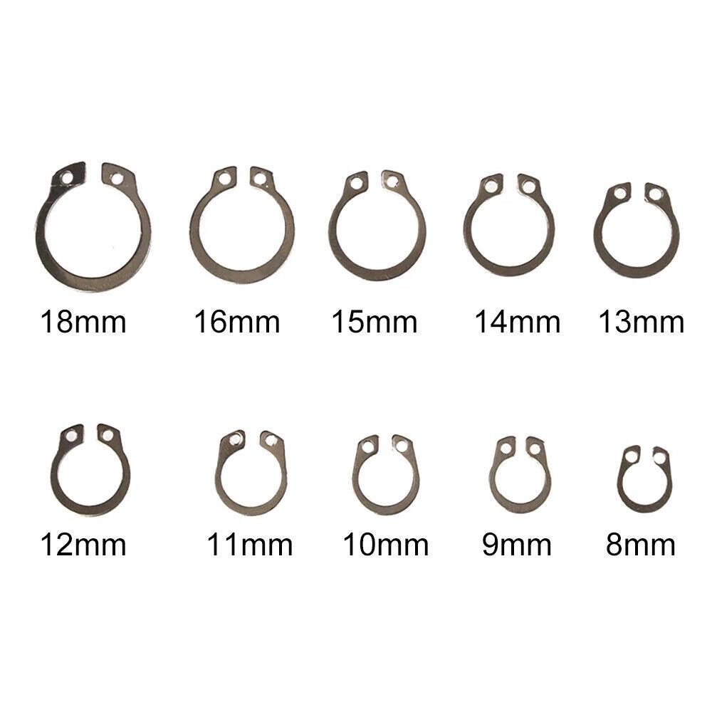 200pcs 304 Stainless Steel External Circlip Retaining Clip Ring Kit 8-18mm - Image 2