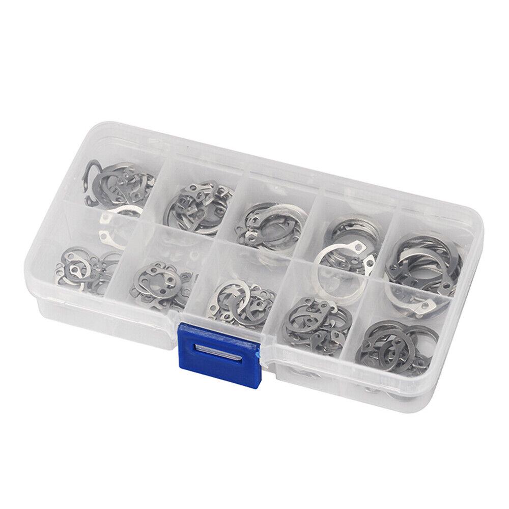 200pcs 304 Stainless Steel External Circlip Retaining Clip Ring Kit 8-18mm - Image 3
