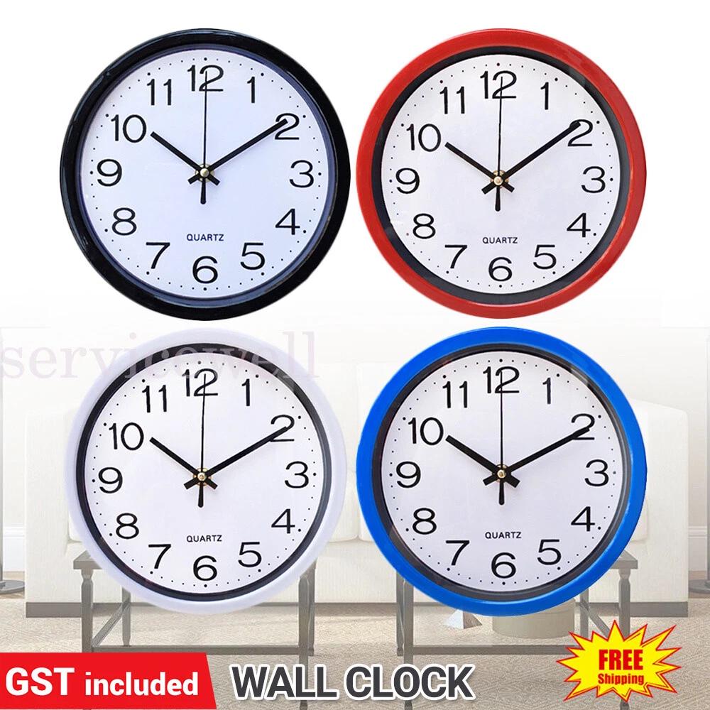 Wall Clock Quartz Round Wall Clock Silent Non-Ticking 5 Colors