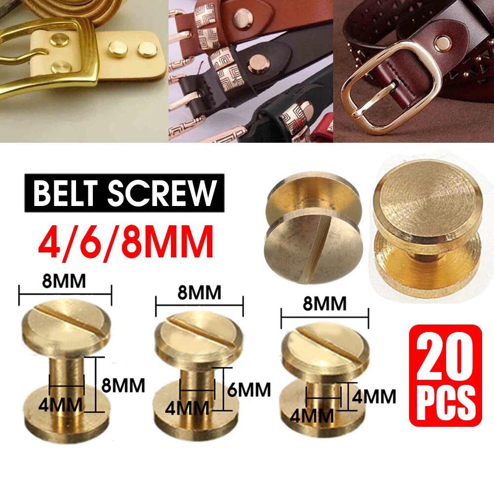 Belt Screw Leather Craft Chicago Nail Brass Rivets Stud Head Wallet Round