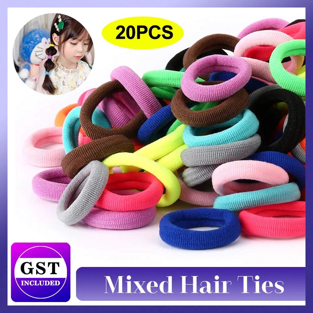 Mixed Hair Ties Thick Elastic Spandex Head Bands Ponytail Girls WomenAU