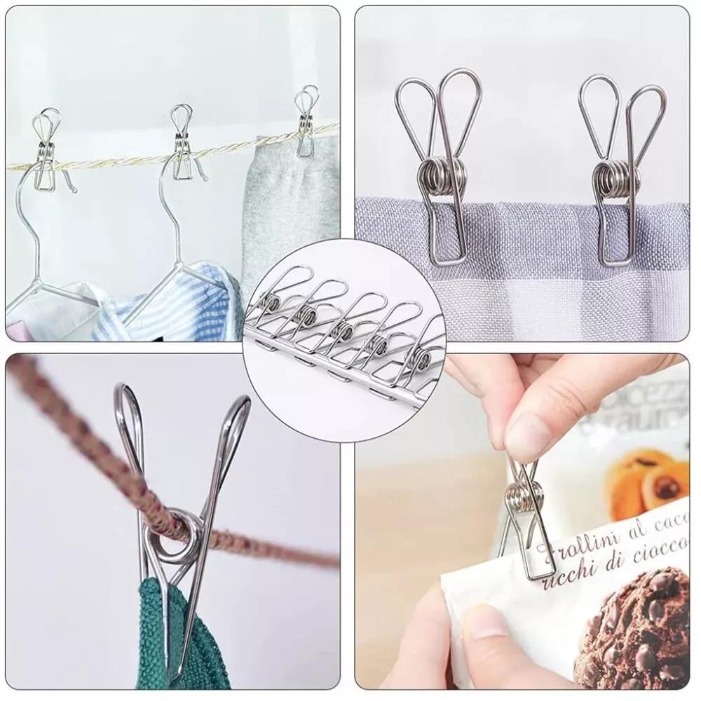 Stainless Steel Clothes Pegs Hanging Clip Pins Windproof Clamp Laundry - Image 3