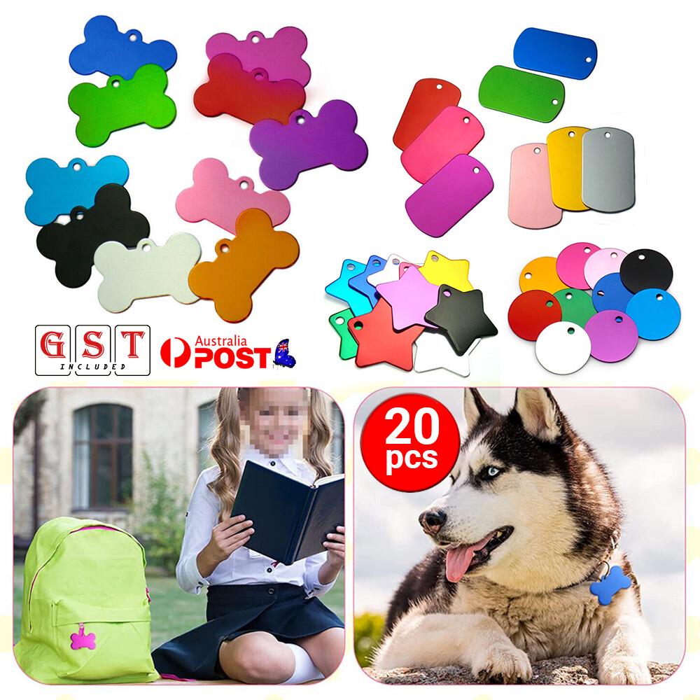 Bulk Blank Dog ID Tags Aluminum Collar Disc Engravable Mix Colour