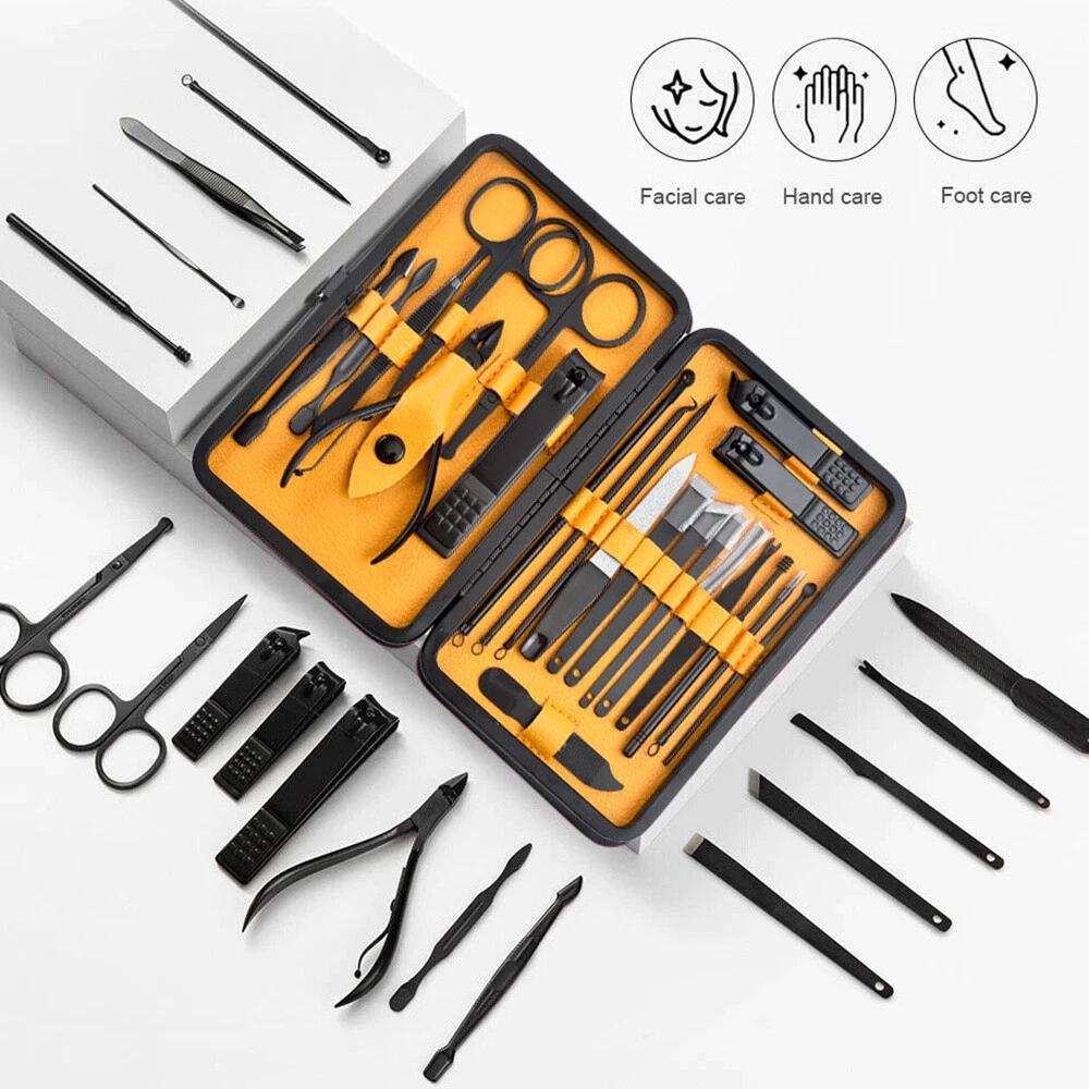 22PCS Steel Nail Grooming Clippers Tools Manicure Set Pedicure Kit Set Stainless - Image 7