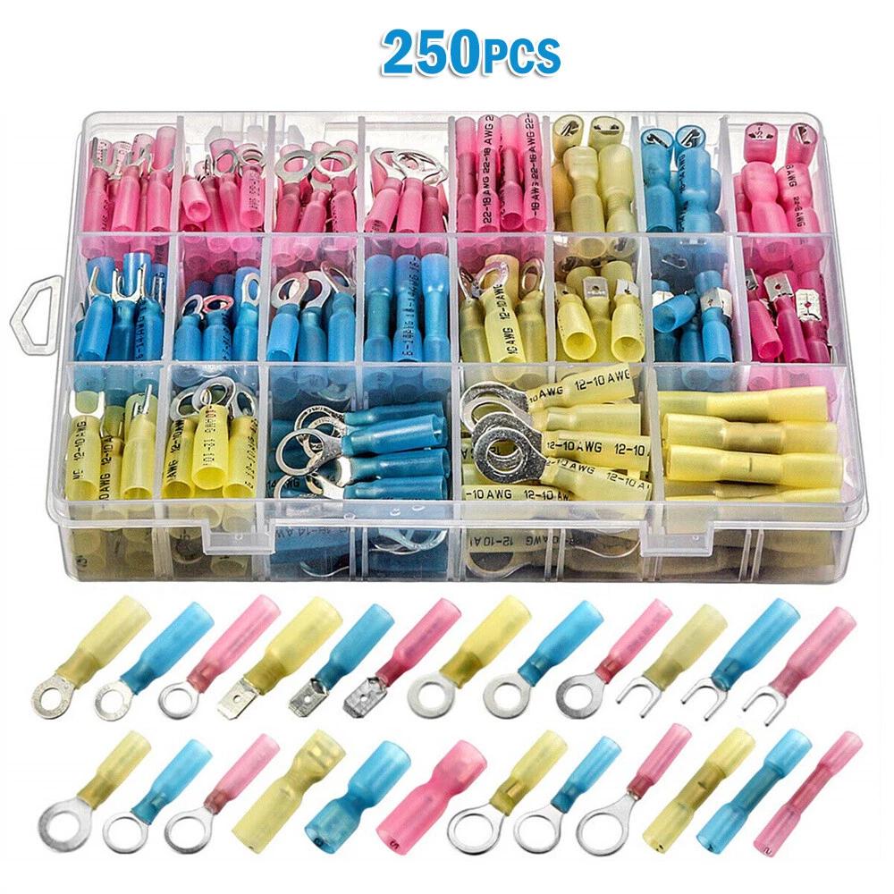 250PCS Heat Shrink Wire Connectors Electrical Auto Ring Spade Crimp Terminals AU - Image 7