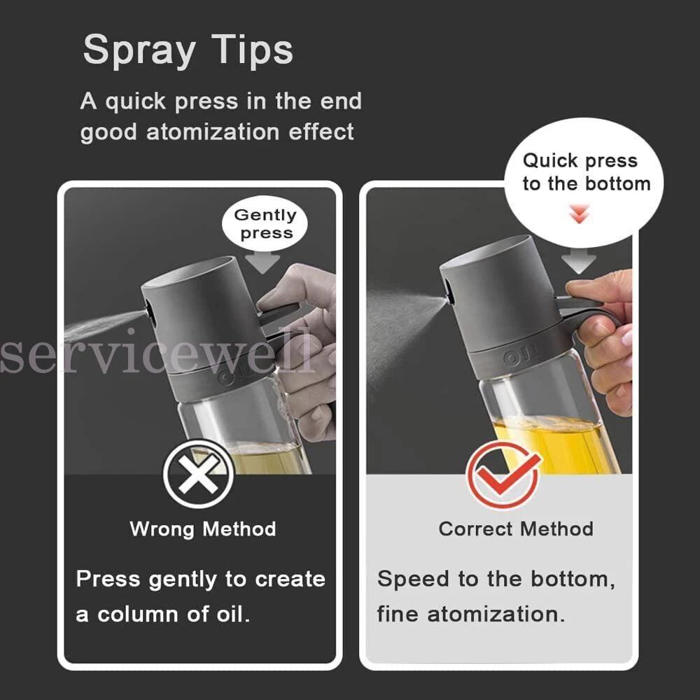 250ml Oil Sprayer Olive Bottle for Cooking Dispenser Food-Grade Glass Bottles - Image 4