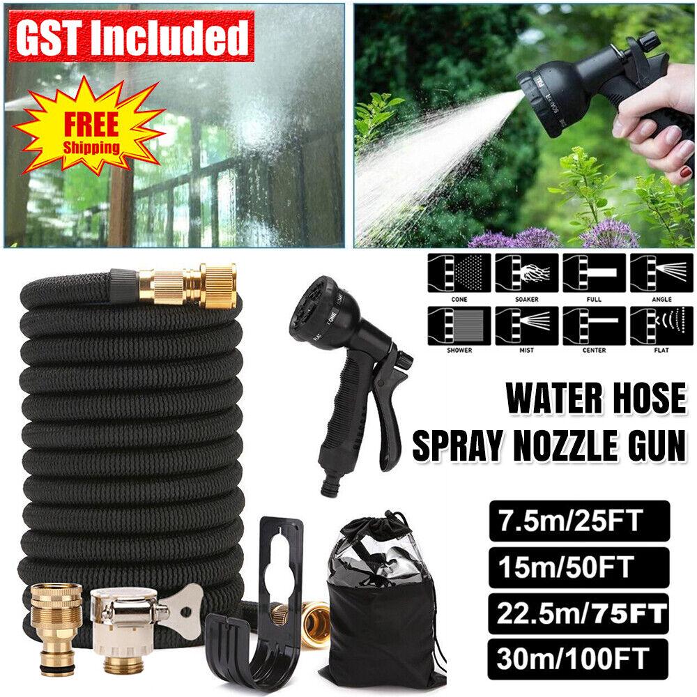 Flexible Expandable Garden Water Hose Pipe Car Wash W/ Spray Nozzle Gun