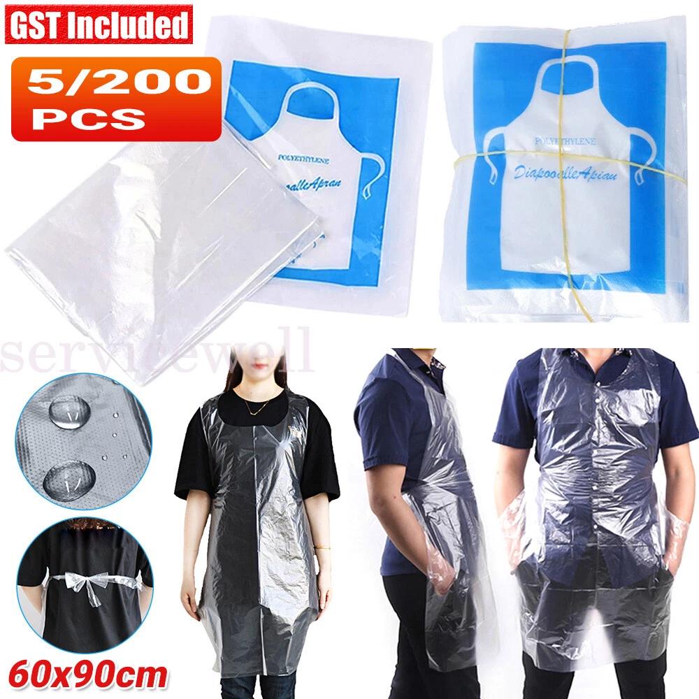 Disposable And Plastic Waterproof Apron Barbecue Oil Transparent