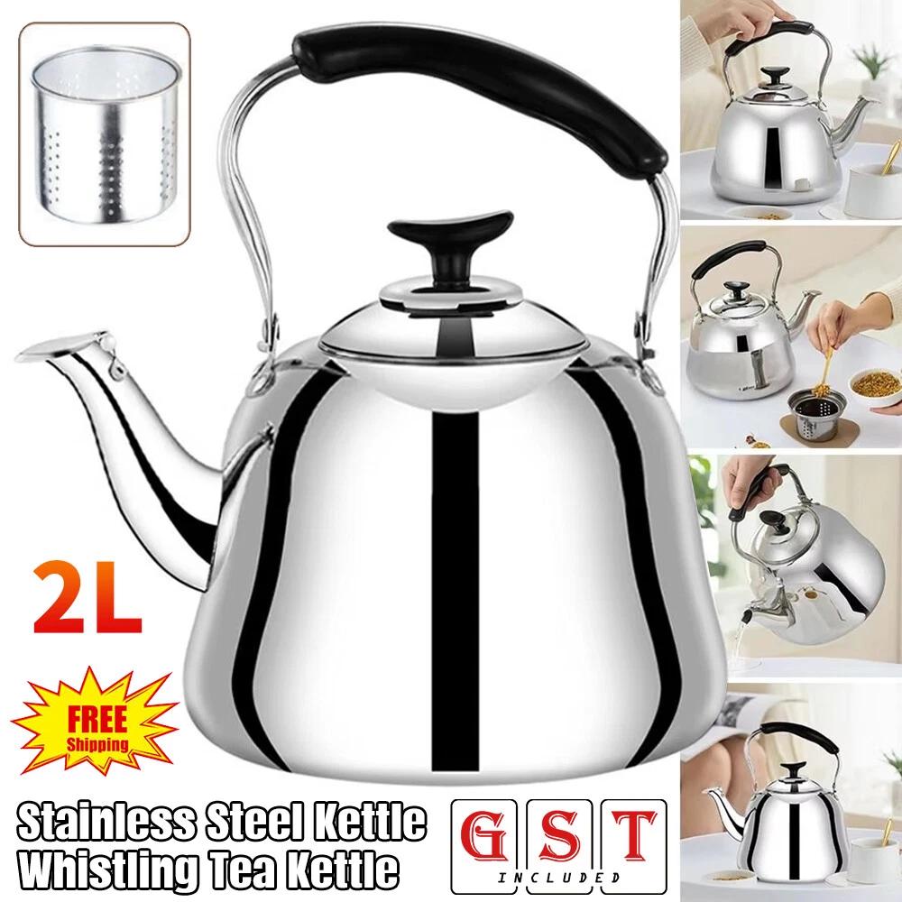 2L Whistling Stainless Steel Teapot With Filter Water Stove Kettle Coffee