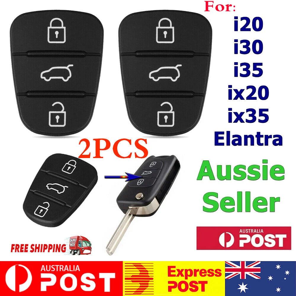 2PCS 3 Button Flip Key Replacement Remote Rubber Pad For Hyundai i30 i20 Elantra