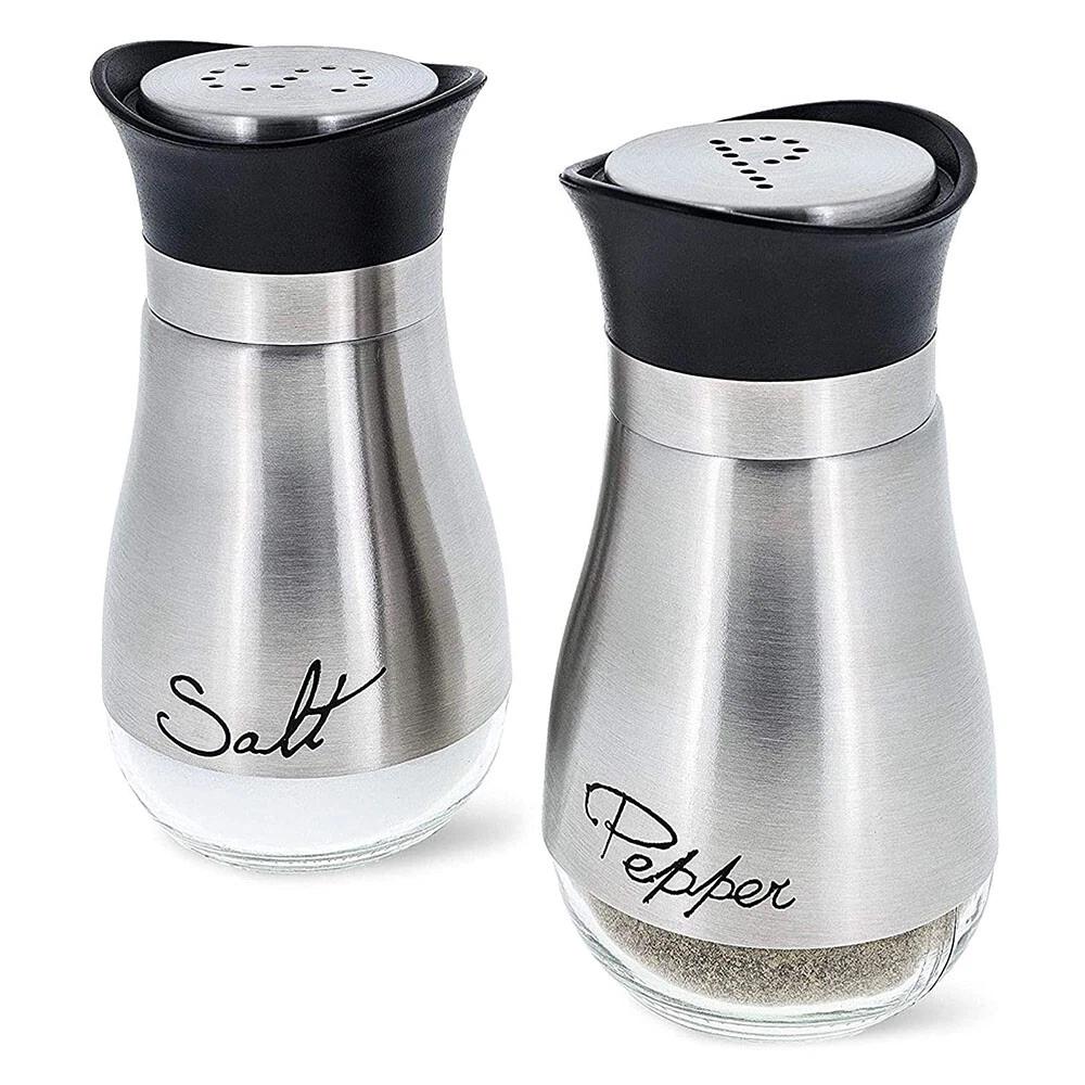 2PCS Salt and Pepper Shakers Set Premium Stainless Steel Salt and Pepper Bottles - Image 4