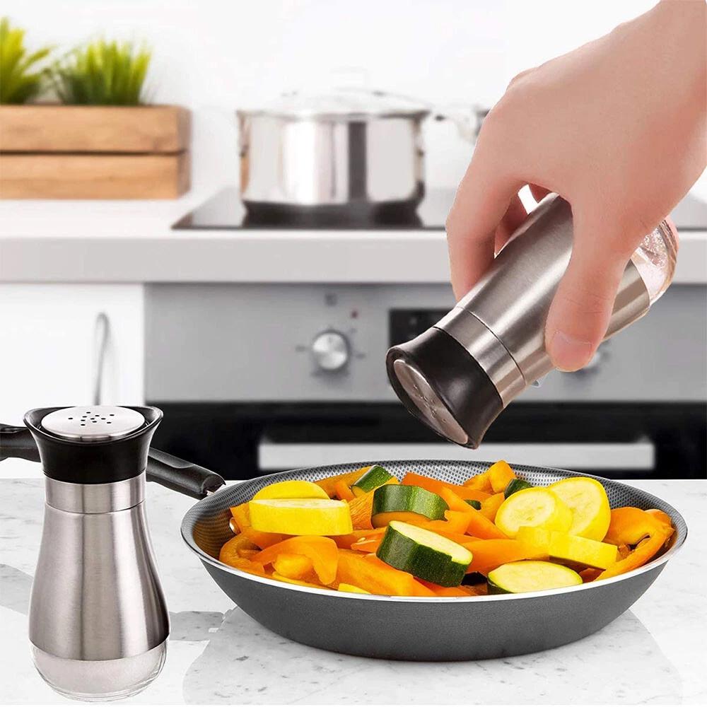 2PCS Salt and Pepper Shakers Set Premium Stainless Steel Salt and Pepper Bottles - Image 5
