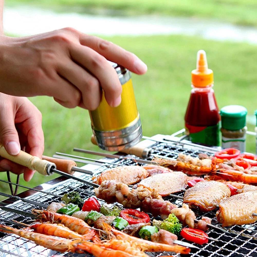 2X BBQ Grill Mesh Camping Cooking Hibachi Yakitori Stainless Steel 44cmx26cm AU - Image 3