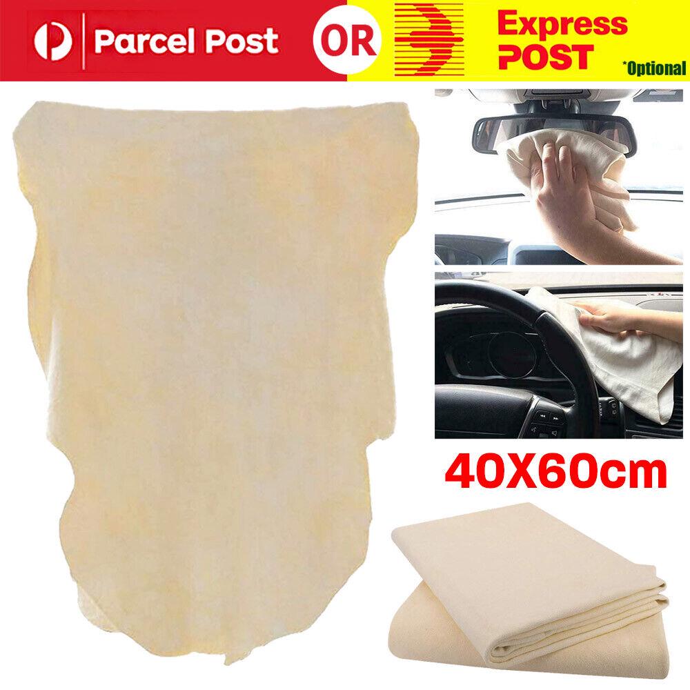 2X Large Natural Chamois Real Leather Cleaning Cloth Car Washing Absorbent Towel