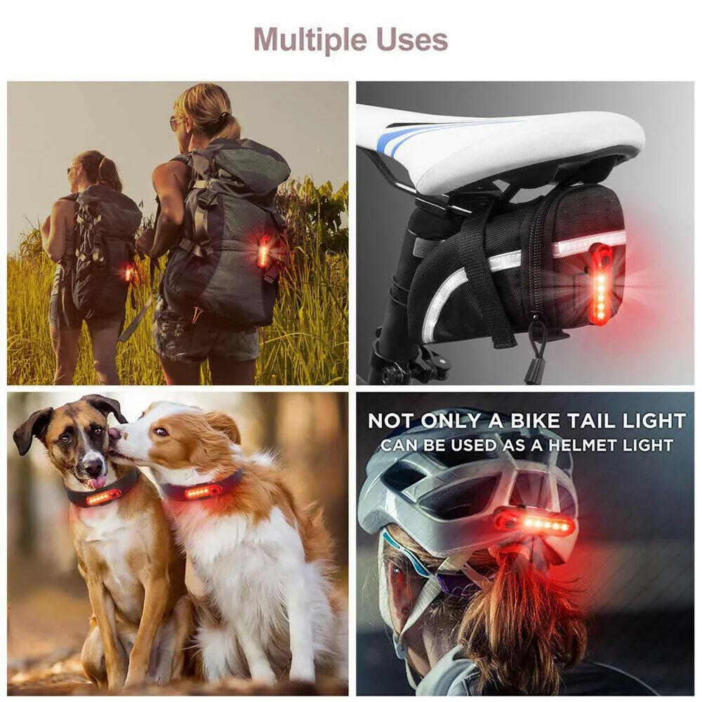 2X Light Head Tail Lights 5LED 4 Modes Lamp Beam Safety Alarm Bicycle Cycle Bike - Image 6