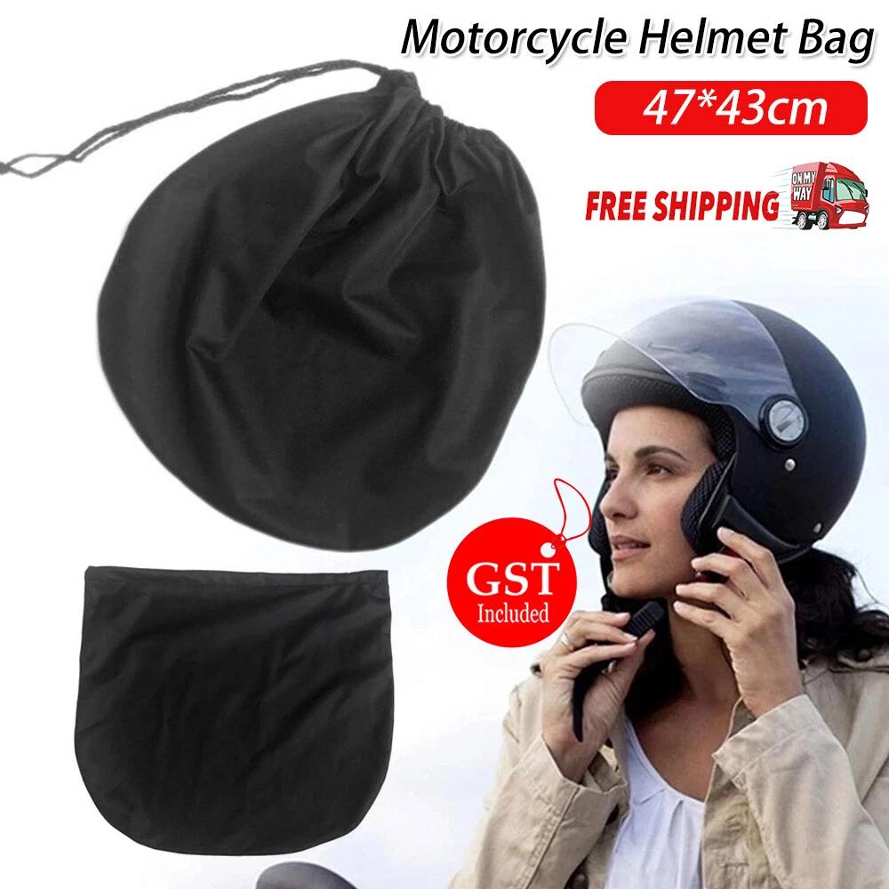 2X Motorcycle Helmet Universal Protective Drawstring Helmet Bag Black Dust Proof