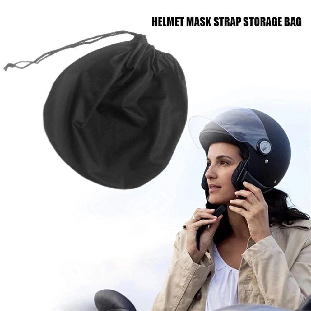 2X Motorcycle Helmet Universal Protective Drawstring Helmet Bag Black Dust Proof - Image 6