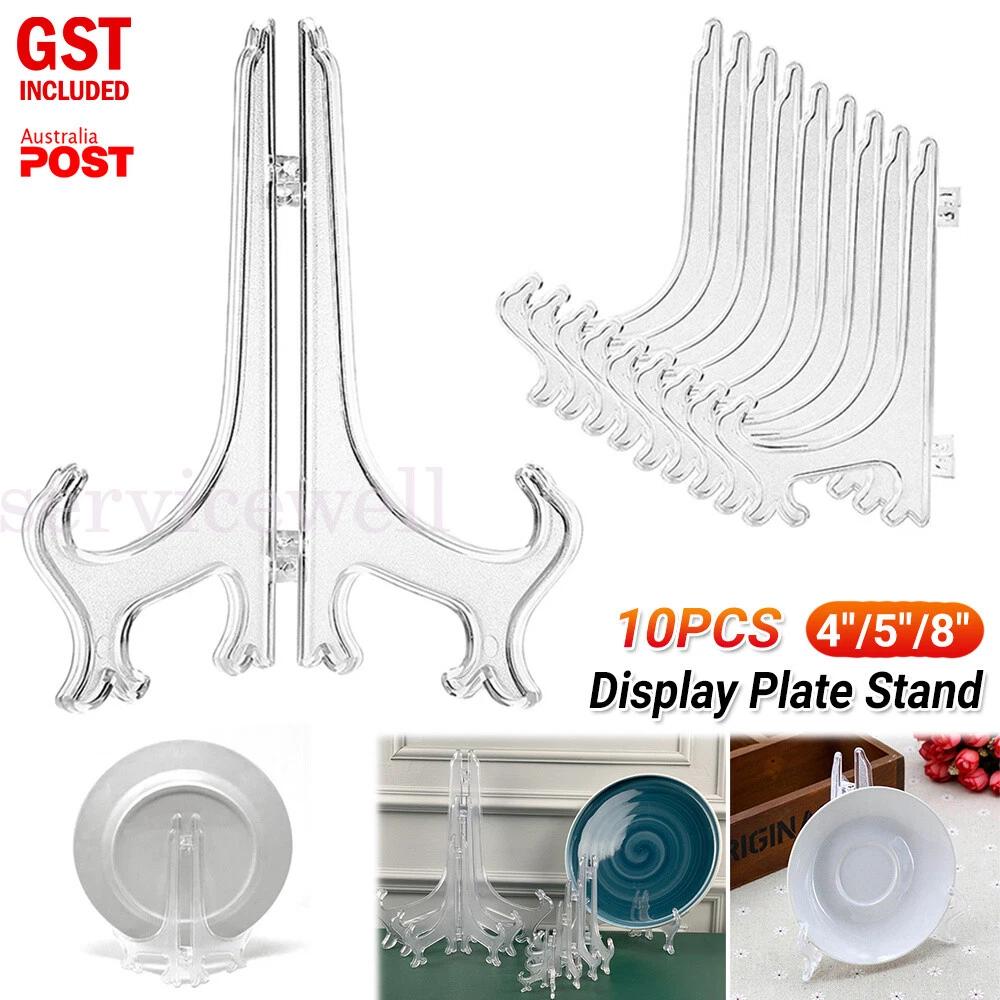 Clear Plate Display Stand Plastic Easel Holder Frame Photo Book Art Picture
