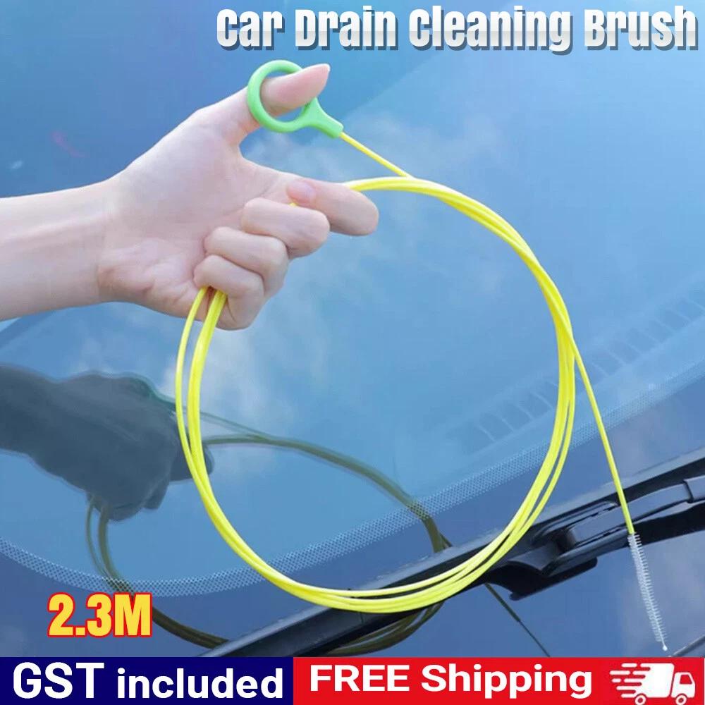 2.3M Flexible Car Drain Dredge Clog Sunroof Pipe Cleaning Scrub Brush Tool AU