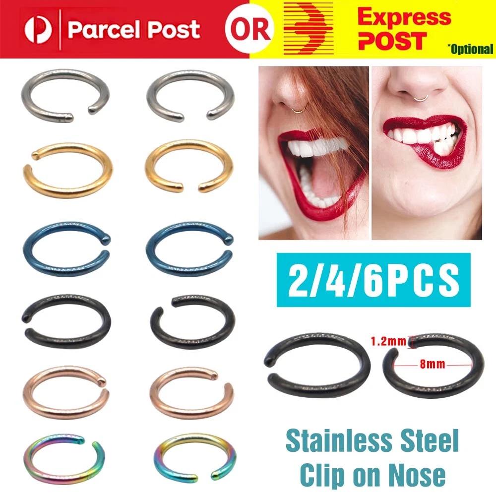 Stainless Steel Nose Lip Ear Ring Cartilage Hoop Septum body Piercing 8mm