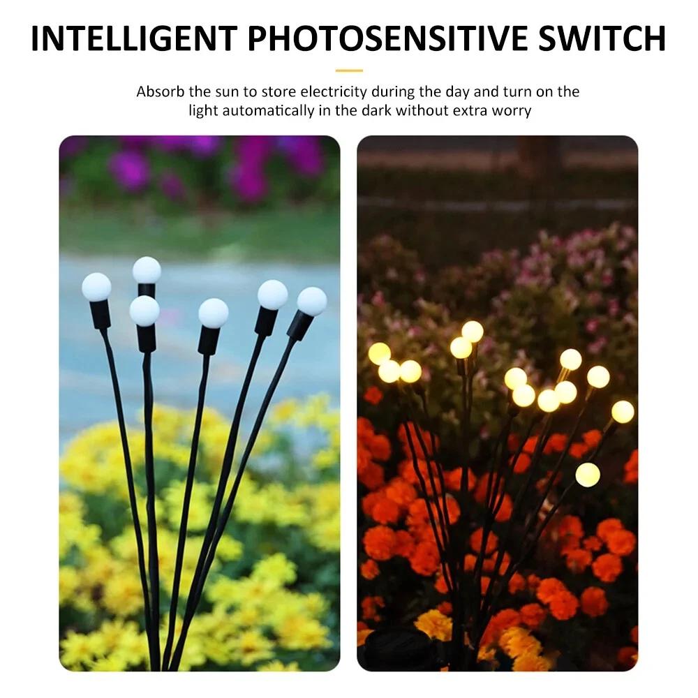 LED Solar Firefly Lights Swaying Lawn Outdoor Garden Landscape Decor - Image 6